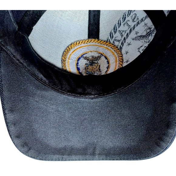 United States Air Force Embroidered Insignia Laurels Black Yellow Hook Loop Hat - Picture 4 of 6